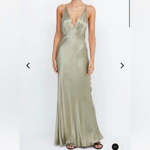 Bec + Bridge Moon Dance V Maxi Dress Sage Size 4